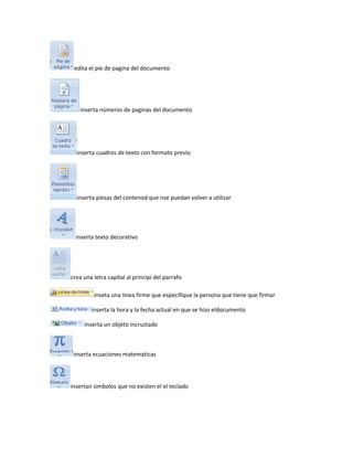partes de la cintas de word