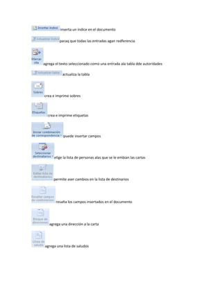 partes de la cintas de word