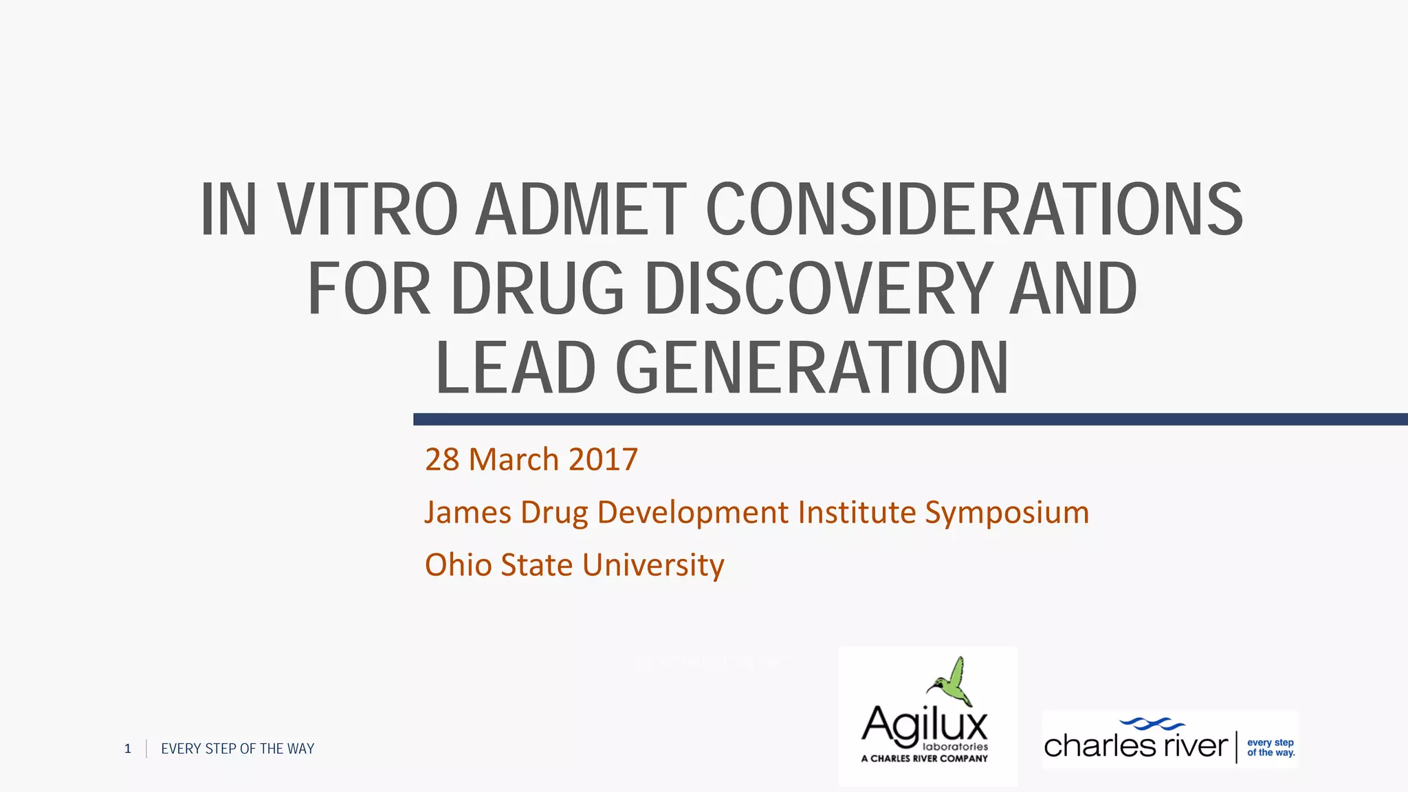 In Vitro ADMET Considerations for Drug Discovery and Lead Generation | PDF