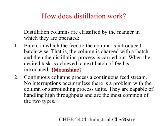 How does a distillation column work?