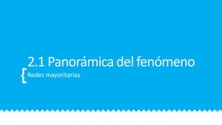 2.1 Panorámica del fenómeno
Redes mayoritarias
 