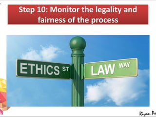 Step 10: Monitor the legality and
fairness of the process
 