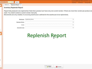 Replenish Report 
9/30/2014 
 