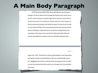 A Main Body Paragraph 