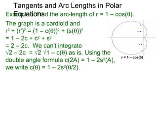 5 parametric equations, tangents and curve lengths in polar coordinates ...