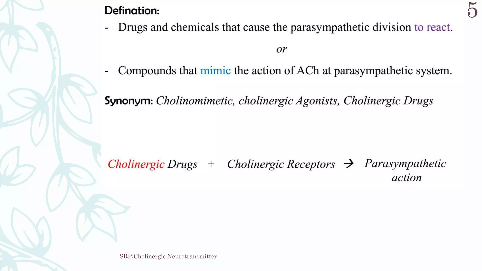 UNIT III_cholinergic neurotransmitter agonist | PPTX