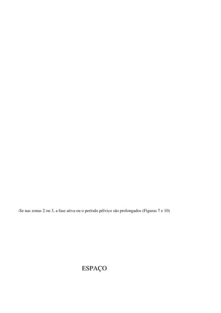 -Se nas zonas 2 ou 3, a fase ativa ou o período pélvico são prolongados (Figuras 7 e 10)
ESPAÇO
 