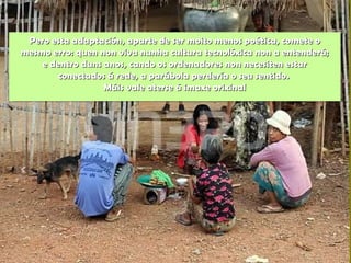 Pero esta adaptación, aparte de ser moito menos poética, comete oPero esta adaptación, aparte de ser moito menos poética, comete o
mesmo erro: quen non viva nunha cultura tecnolóxica non a entenderá;mesmo erro: quen non viva nunha cultura tecnolóxica non a entenderá;
e dentro duns anos, cando os ordenadores non necesiten estare dentro duns anos, cando os ordenadores non necesiten estar
conectados á rede, a parábola perdería o seu sentido.conectados á rede, a parábola perdería o seu sentido.
Máis vale aterse á imaxe orixinalMáis vale aterse á imaxe orixinal
 