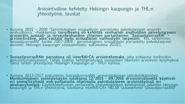 Rai arviointilomake Rai arviointilomake