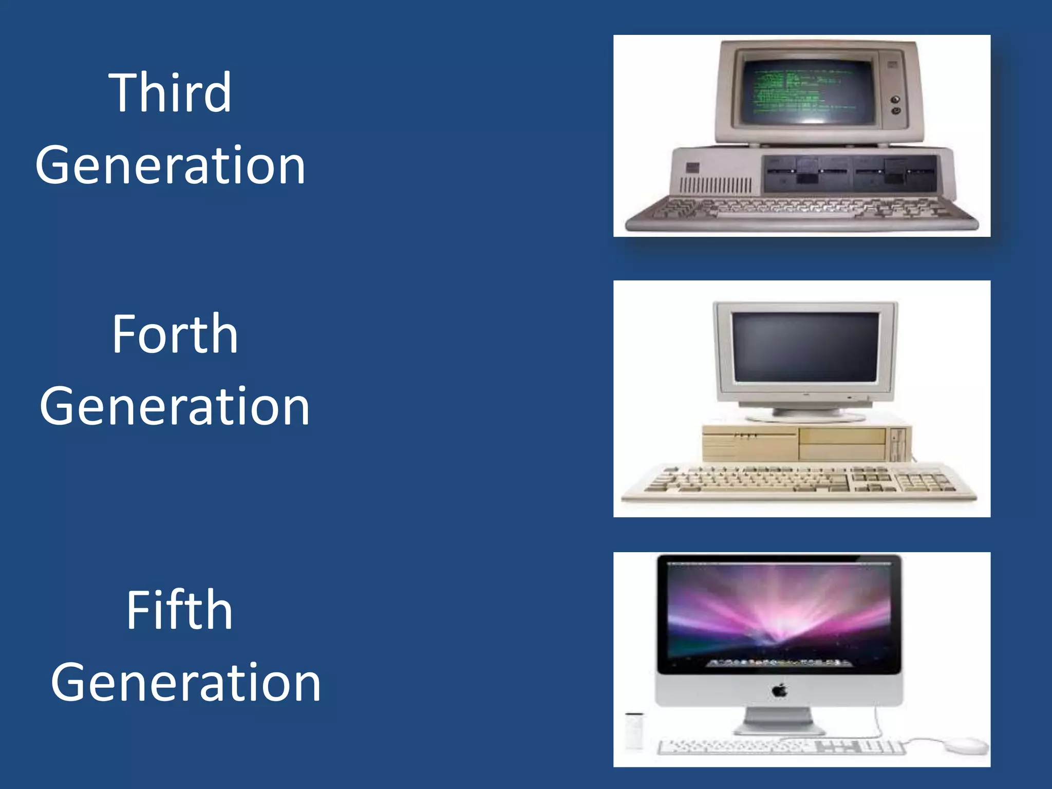 Forth
Generation
Fifth
Generation
Third
Generation
 