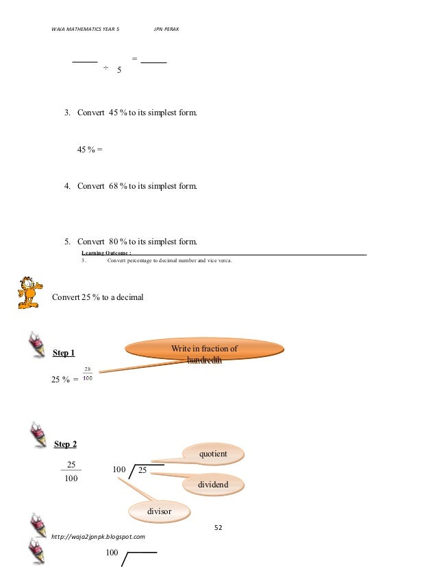 latihan peratus jom cuba buat 45 100 in simplest form