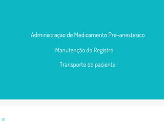 Administração de Medicamento Pré-anestésico
50
Manutenção do Registro
Transporte do paciente
 