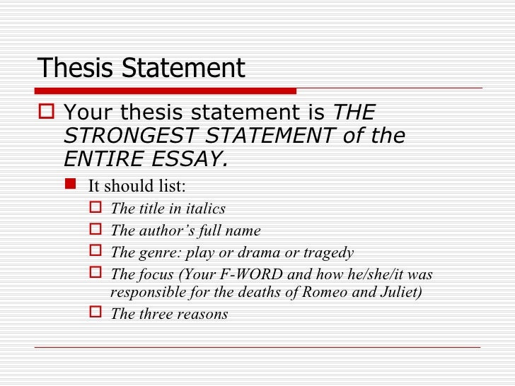 what is a thesis statement power point