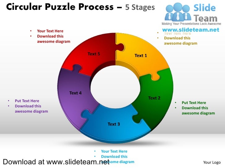 5 Piece Pie Chart Template