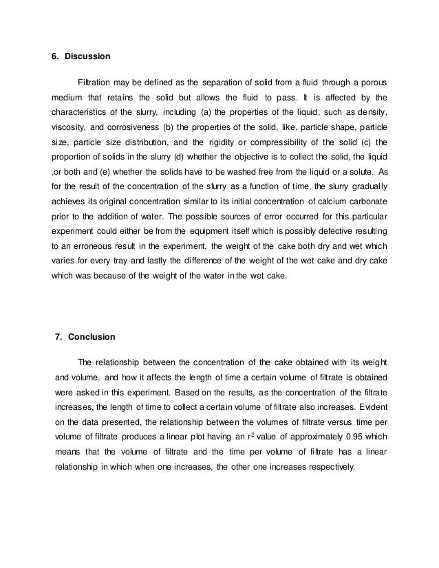 Plate And Frame Filter Press Lab 1 Report