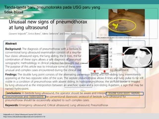 Tanda-tanda baru pneumotoraks pada USG paru yang
tidak biasa
 
