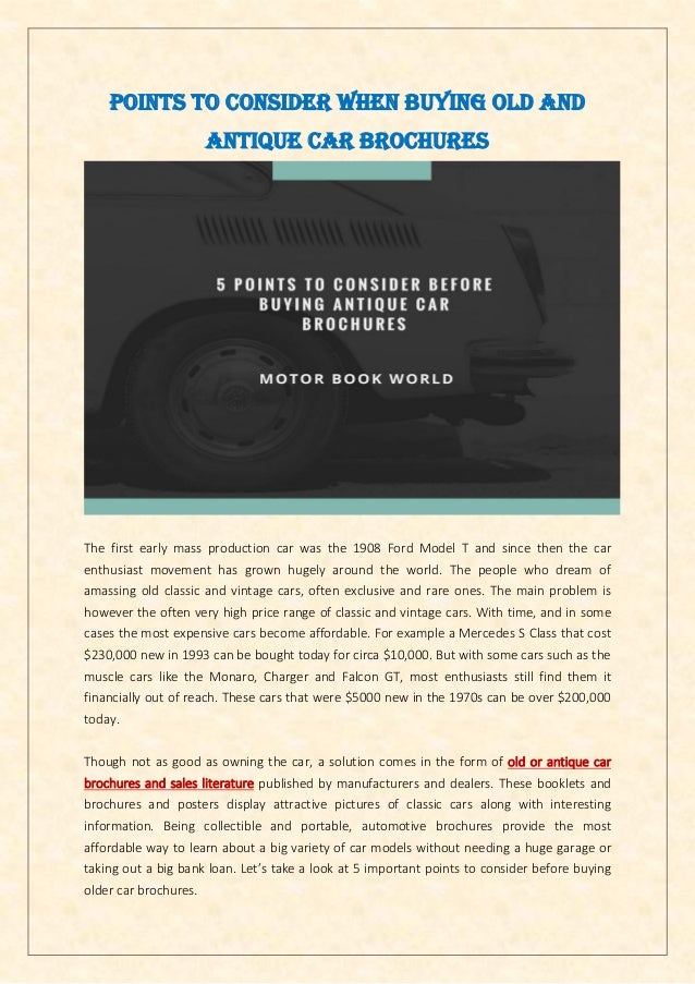 5 points to consider before buying antique car brochures old brochures