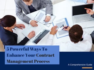 5 Powerful Ways To
Enhance Your Contract
Management Process
A Comprehensive Guide
 