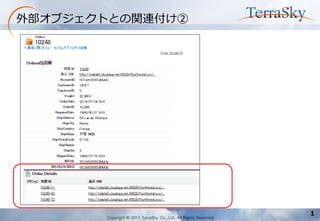 Copyright © 2011 TerraSky Co.,Ltd. All Rights Reserved. 
1 
外部オブジェクトとの関連付け②  