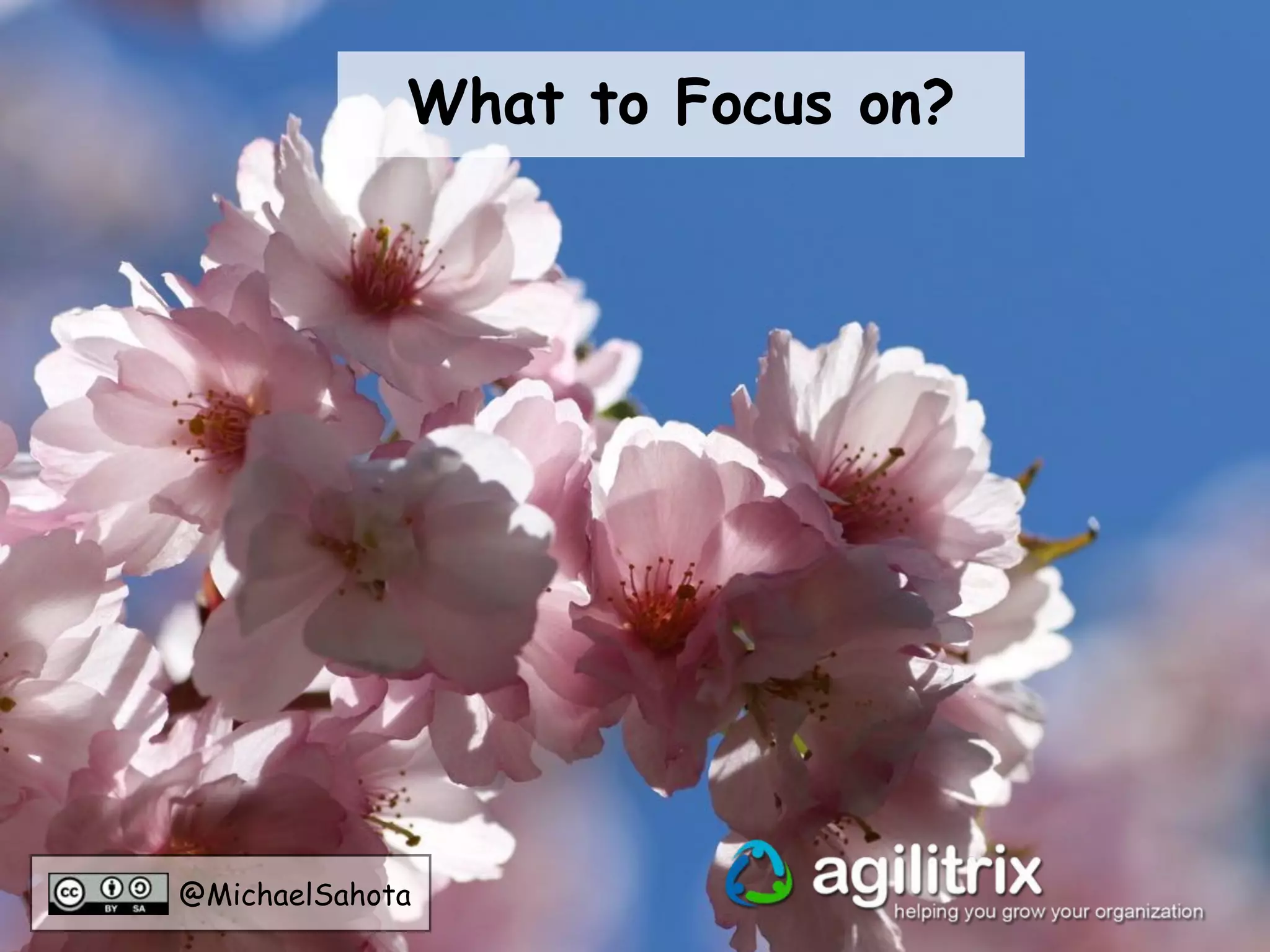 @MichaelSahota
What to Focus on?
 