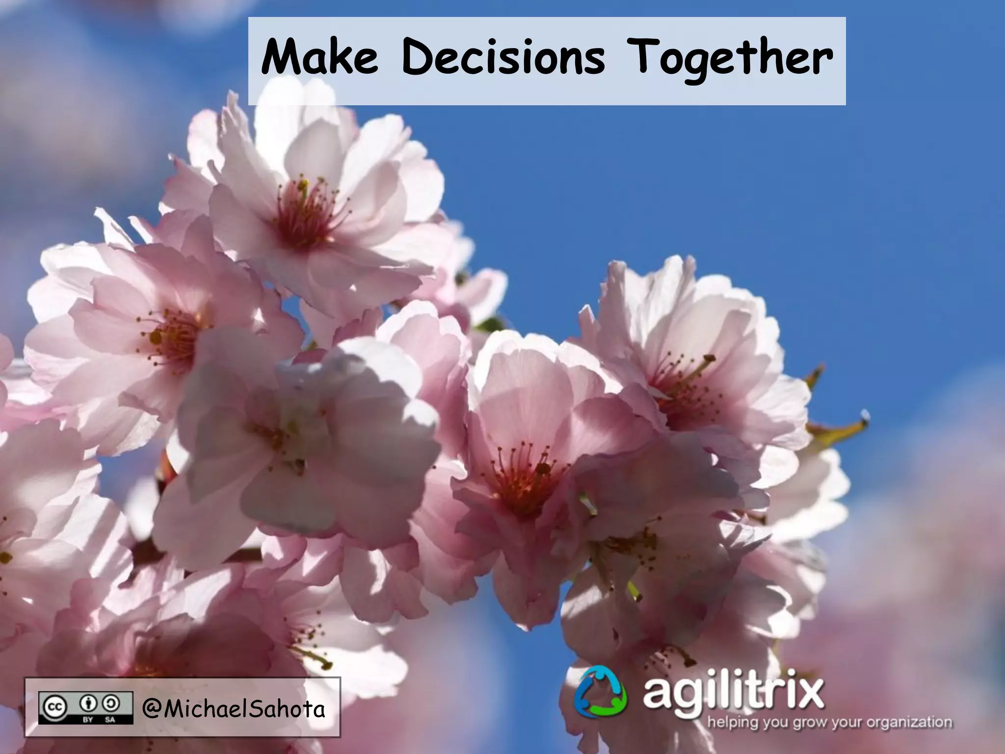 @MichaelSahota
Make Decisions Together
 