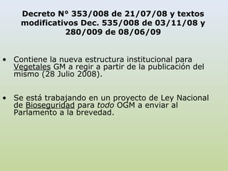 Consulta Regional sobre Políticas públicas en Semillas en América Latina, Por Ing. Enzo Benech