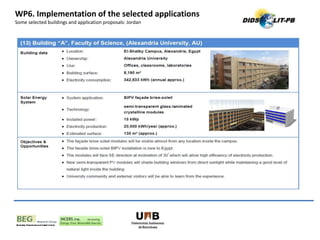 WP6. Implementation of the selected applications
Some selected buildings and application proposals: Jordan
 