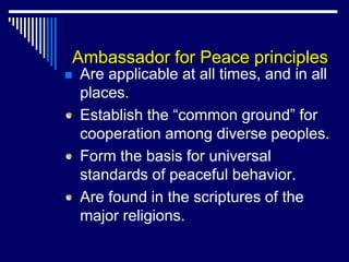 Ambassador for Peace Principles