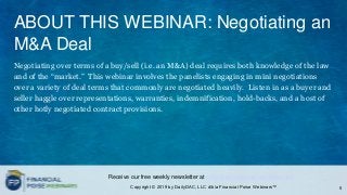 Negotiating an M&A Deal (Series: Private Company M&A Boot Camp 2019)
