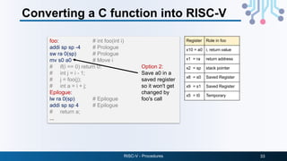 Sp Register Risc V Procedures in Assembly Language in RISC V | PDF