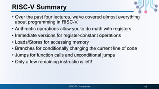 Procedures in Assembly Language in RISC V | PDF