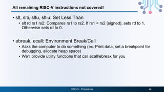Procedures in Assembly Language in RISC V | PDF