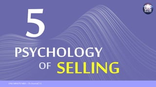 SELLING
PSYCHOLOGY
OF
ONE MINUTEMBA – Dr.Aravind.T.S
 