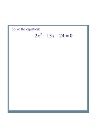 5) quadratic equations | PDF
