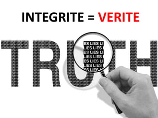 INTEGRITE = VERITE
 