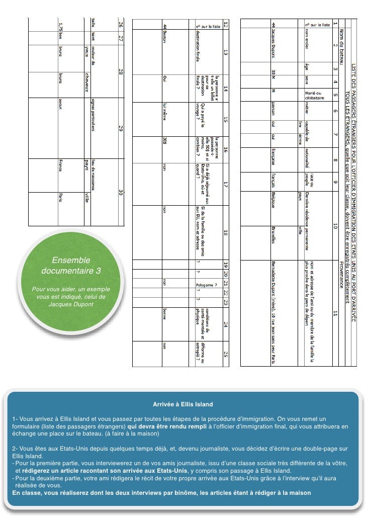 5 questionnaire passager ellis island