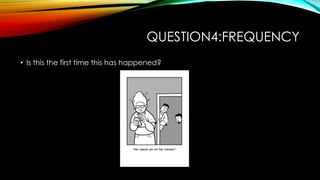 QUESTION4:FREQUENCY
• Is this the first time this has happened?
 