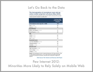 Let's Go Back to the Data




                   Data Source: Pew Internet and American Life Project



                Pe...