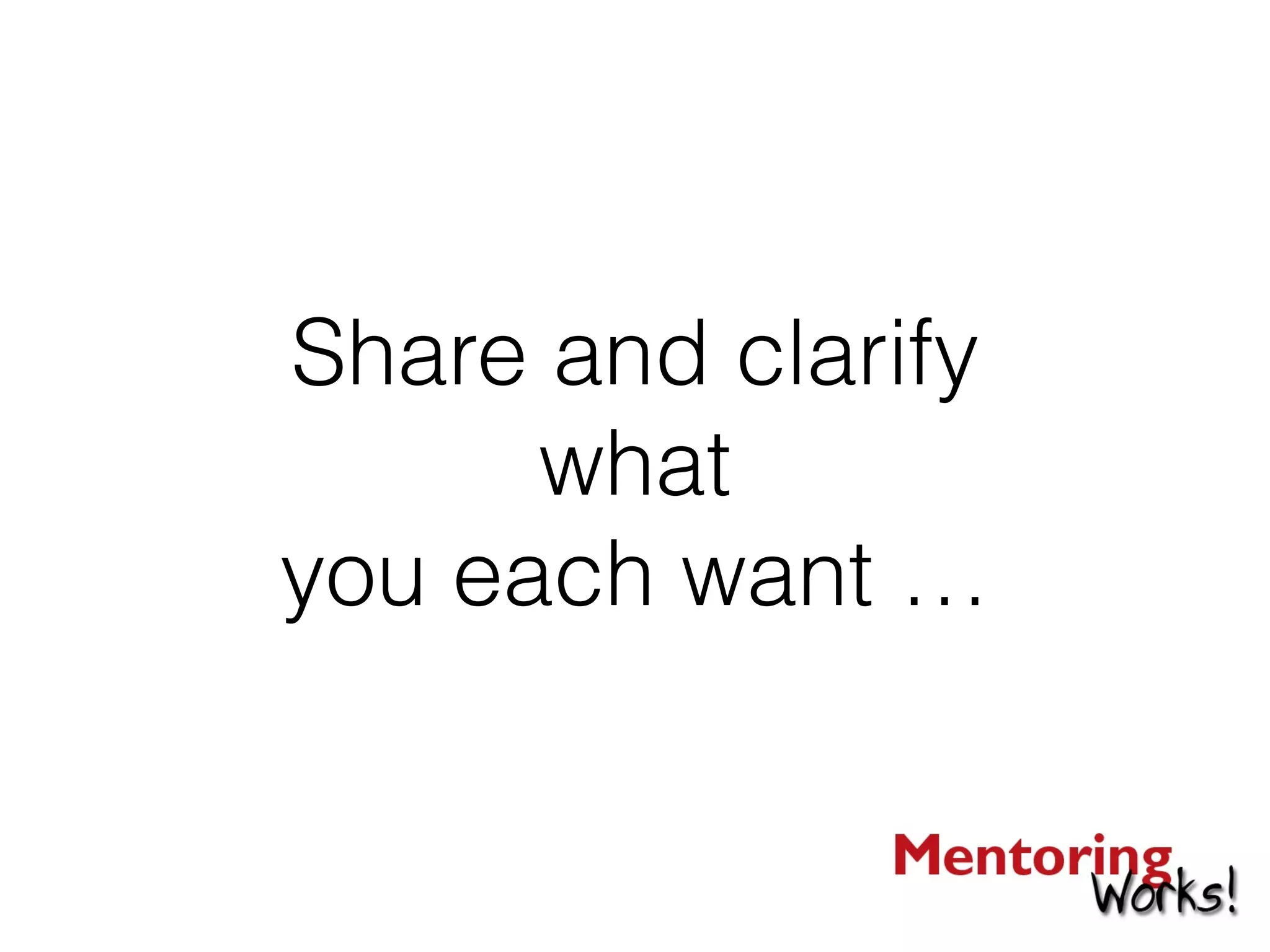 Share and clarify
what
you each want …
 