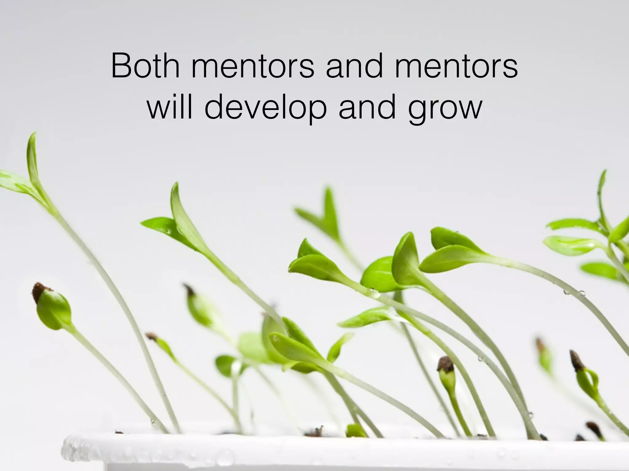 !
Both mentors and mentors
will develop and grow
!
 
