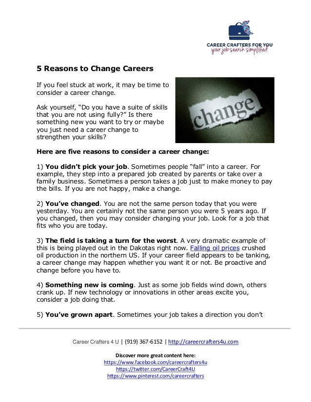 5 reasons to change careers how to change career fields