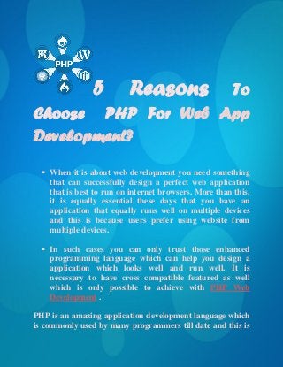 5 reasons to choose php for web app development