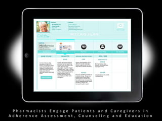 P h a r m a c i s t s E n g a g e P a t i e n t s a n d C a r e g i v e r s i n
A d h e r e n c e A s s e s s m e n t , C o u n s e l i n g a n d E d u c a t i o n
Grandpa’s Story
 