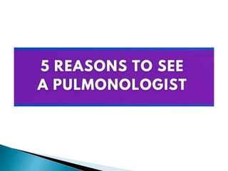5 Reasons to See a Pulmonologist - AMRI Hospitals