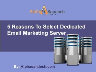 5 Reasons To Select Dedicated
Email Marketing Server
By: Alphasandesh.com
 