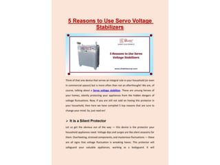 5 Reasons to Use Servo Voltage Stabilizers_00001.pptx