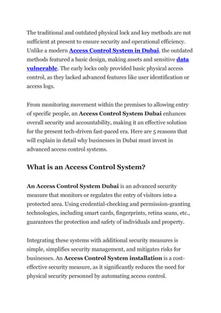 5 Reasons Why Access Control Systems is a Must for Businesses in Dubai.pdf
