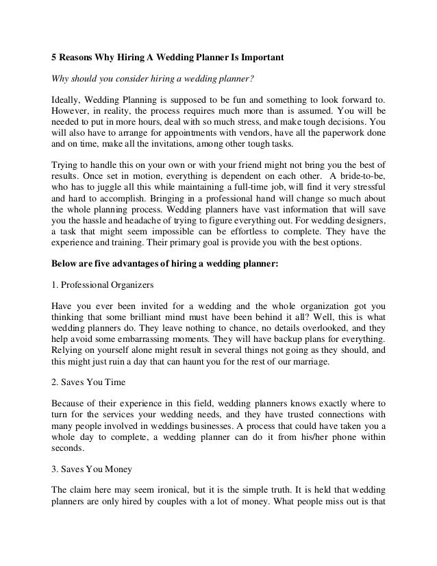 5 reasons why hiring a wedding planner is important