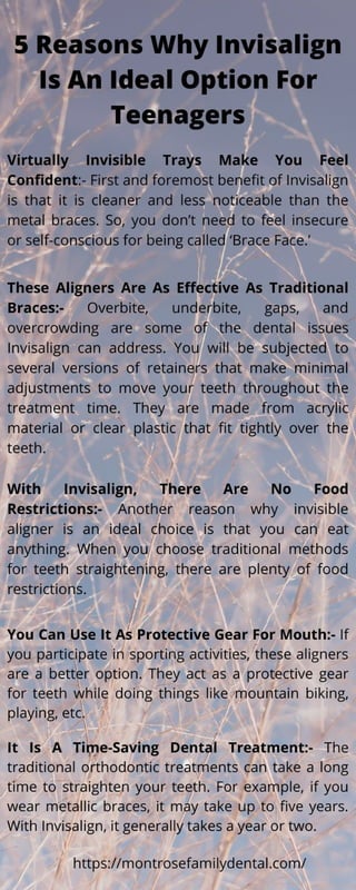 KNOW ABOUT WHY INVISALIGN IS AN IDEAL OPTION FOR TEENAGERS