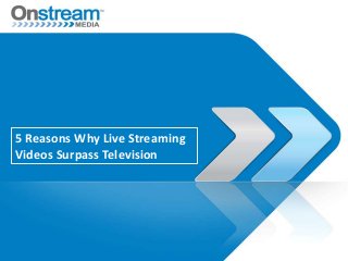 5 Reasons Why Live Streaming
Videos Surpass Television
 